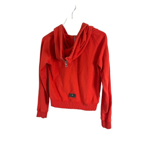 Stella Mccartney Adidas Hoodie Full Zip Womens Jacket SZ 38/Med Zip Hood Orange - Picture 4 of 6